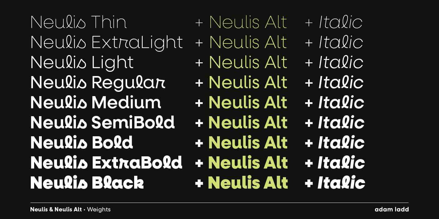 Ejemplo de fuente Neulis Light Italic